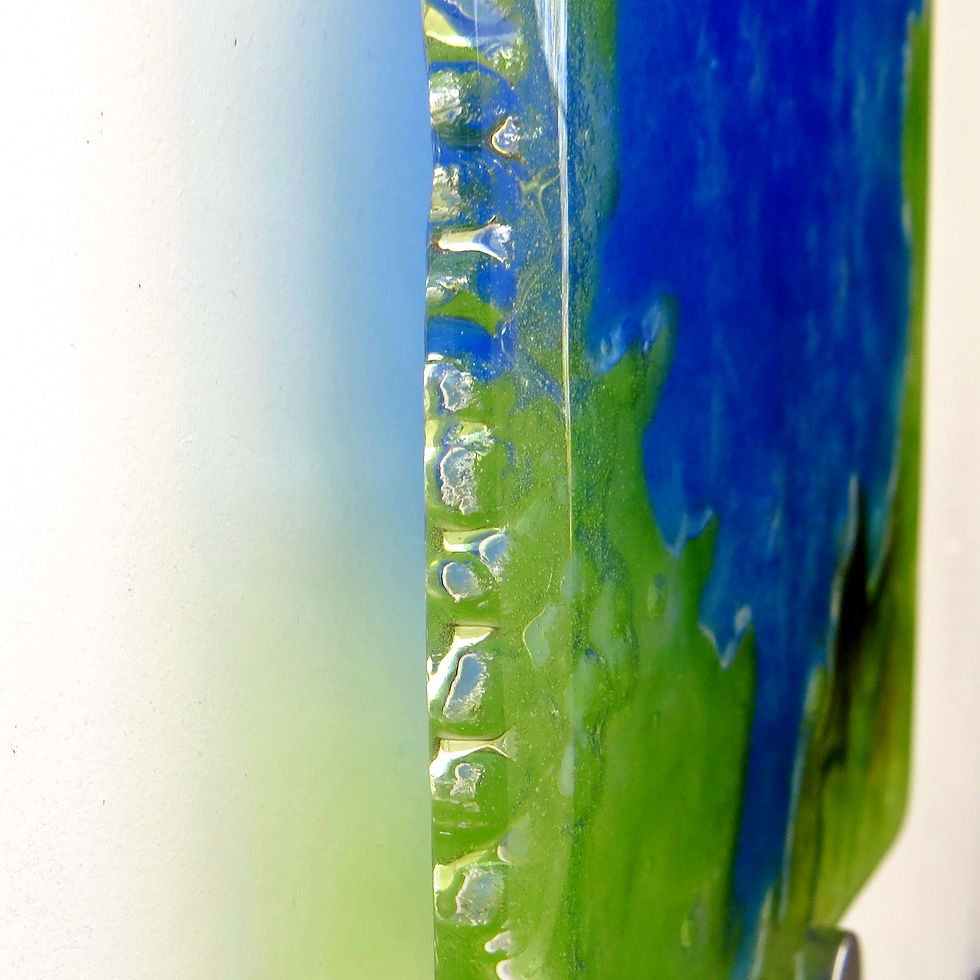 Thumbnail: Derwent Water textured fused glass wall art