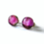 Pink dichroic glass stud earrings