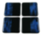 Black and blue fused glass coasters