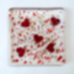 Make at home fused glass coaster kit, red and gold