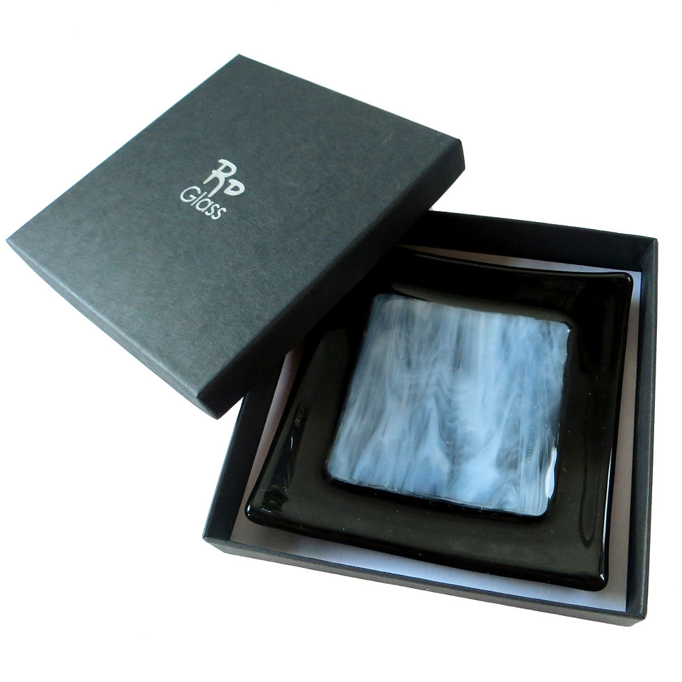 Thumbnail: Handmade monochrome fused glass bowl