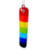 Rainbow fused glass and sterling silver pendant