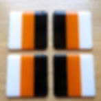 Striped fused glass coasters