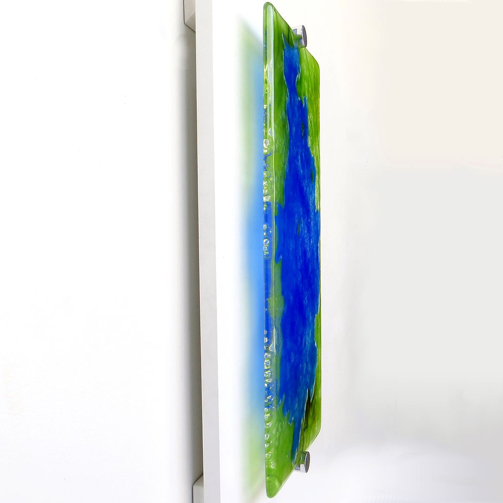 Thumbnail: Lake district fused glass wall art