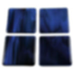 Blue and plum fused glass coasters, RD Glass