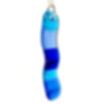 Blue striped wavy fused glass necklace