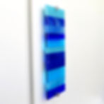 Blue striped fused glass wall art