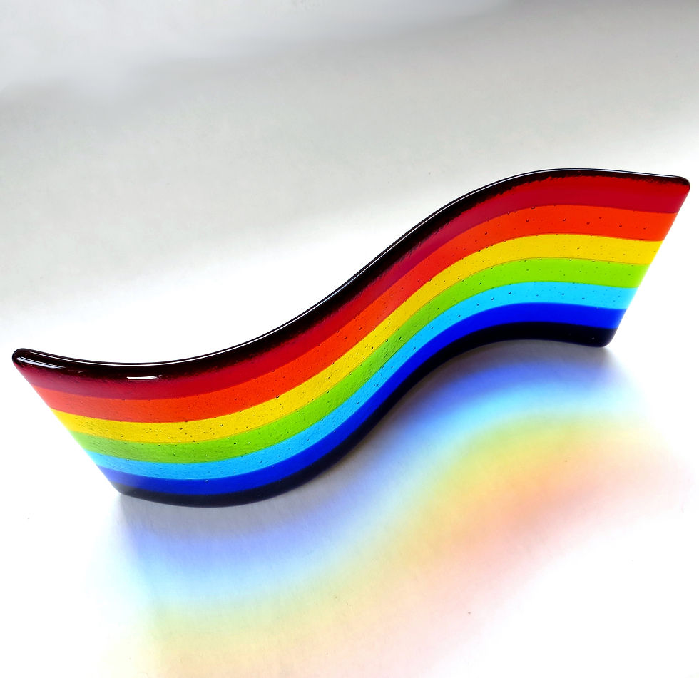 Thumbnail: Rainbow fused glass art