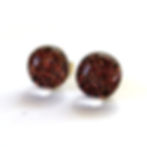 Bronze dichroic glass stud earrings