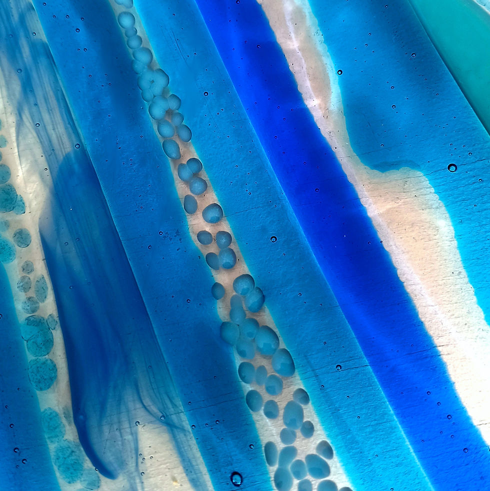 Thumbnail: Tactile water inspired fused glass bowl