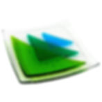 Green triangle fused glass bowl