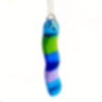 Blue, green and purple fused glass necklace