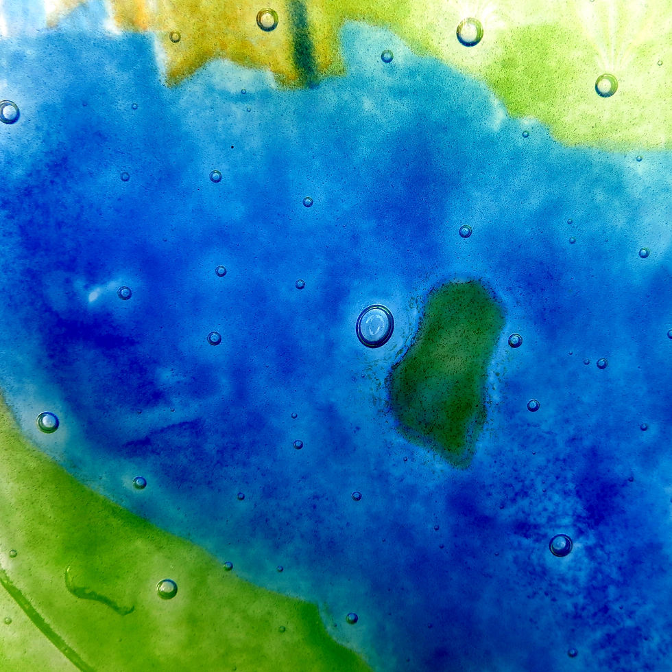 Thumbnail: Lake Grasmere landscape fused glass wall panel