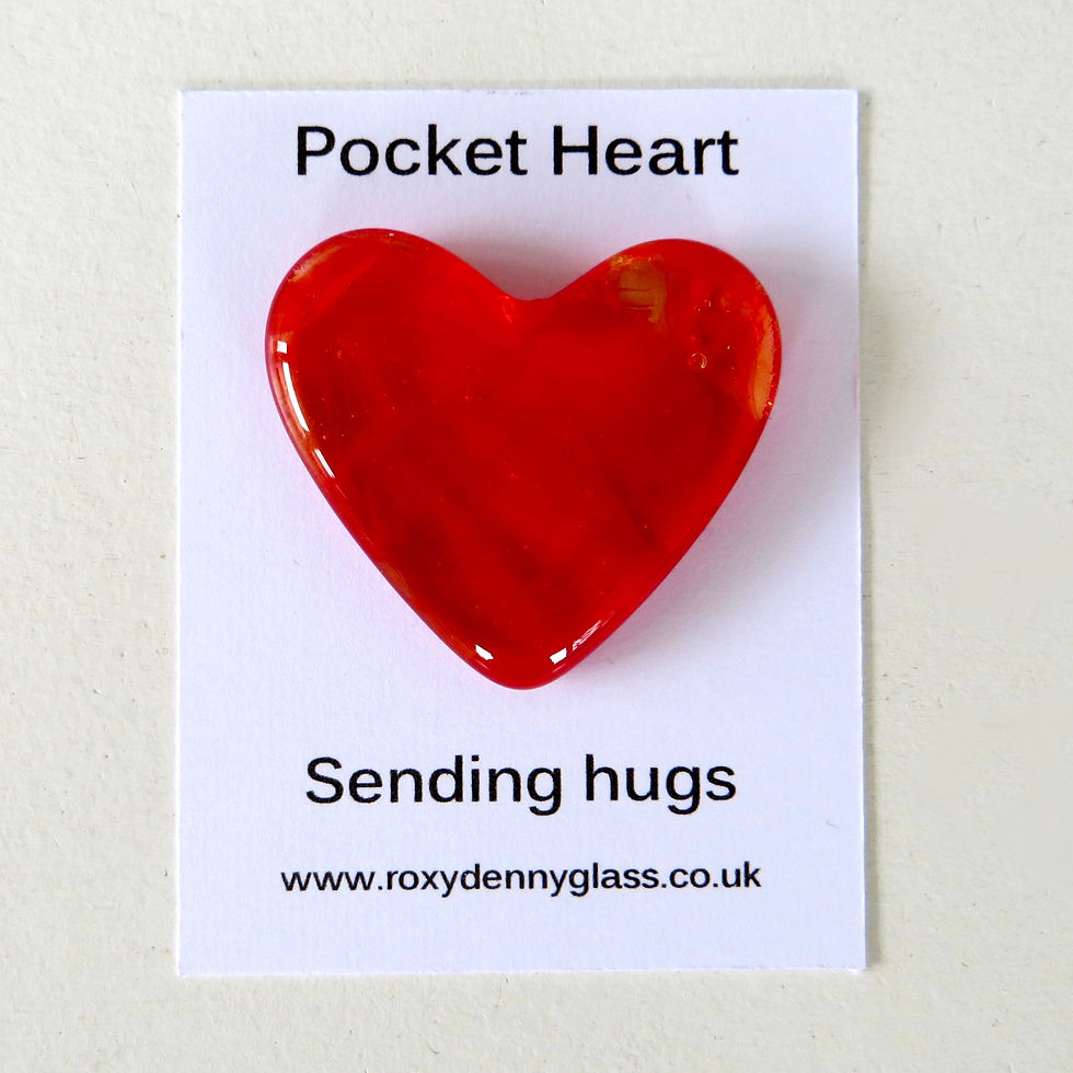 Thumbnail: Swirled fused glass pocket heart