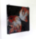Black and red butterfly fused glass wall art