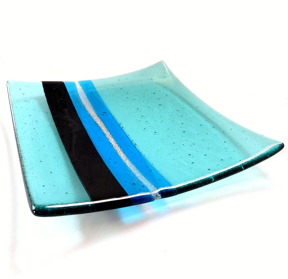 Thumbnail: Square Reconnect fused glass bowl