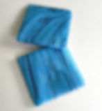 Handmade blue swirled fused glass coasters