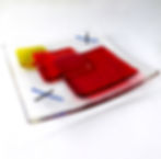 Thumbnail: Red handmade fused glass bowl