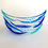 Thumbnail: Blue water inspired fused glass freestanding art curve