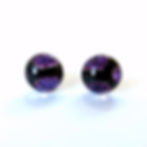 Purple dichroic glass and sterling silver stud earrings