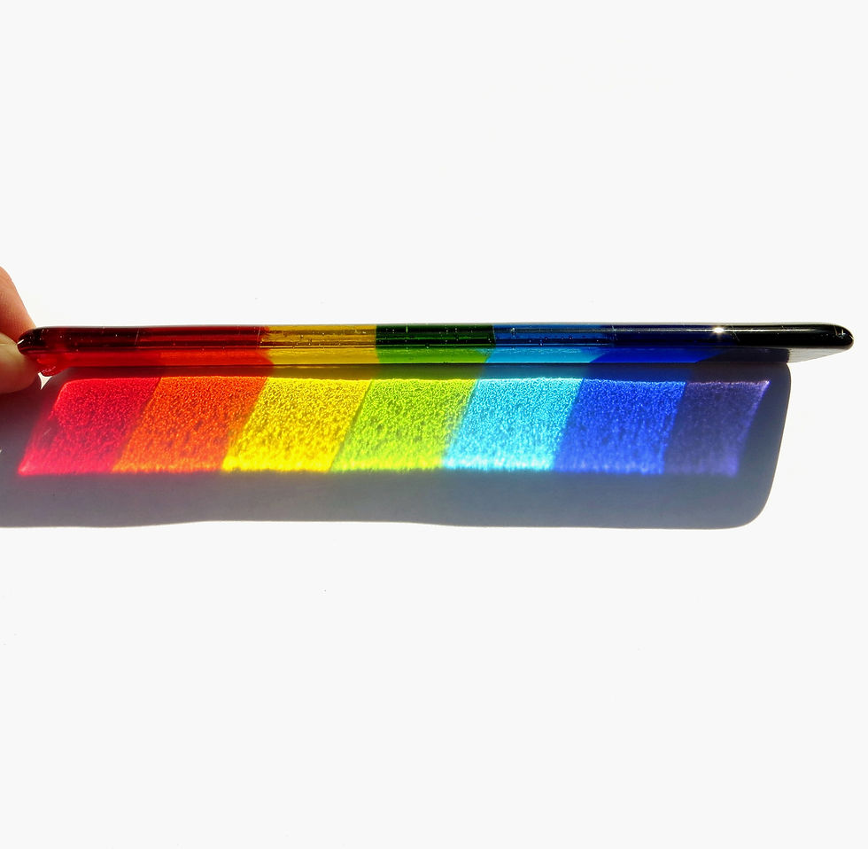 Thumbnail: Rainbow pride fused glass hanging