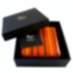Orange gift boxed fused glass coasters