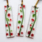 Holly inspired fused glass Christmas decoration gift set, RD Glass