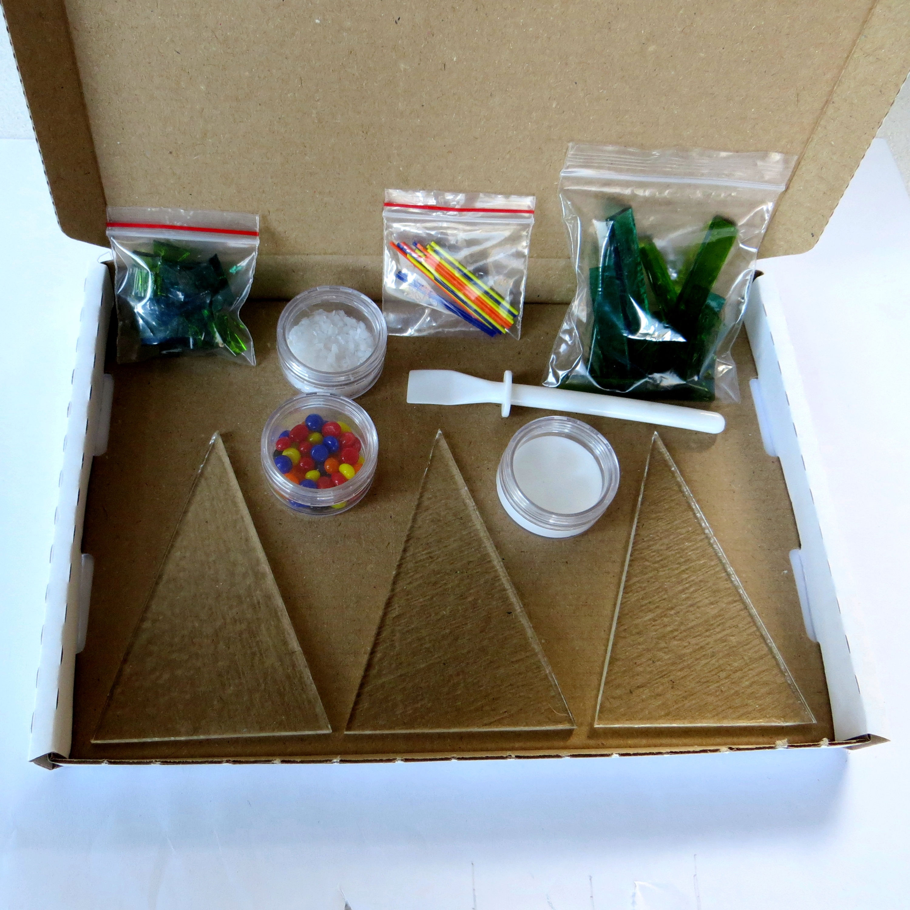 Make at home fused glass Christmas tree kit