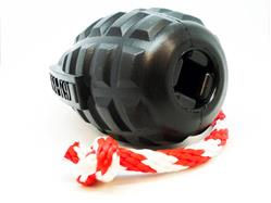 Thumbnail: USA-K9 Magnum Black Natural Rubber Grenade Chew Toy, Reward Toy, Tug