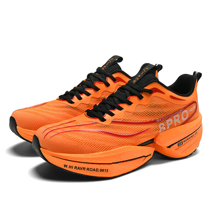 Thumbnail: New Men's Carbon Plate Sneakers Outdoor Soft Sole Mesh Sports Shoes Running Shoe