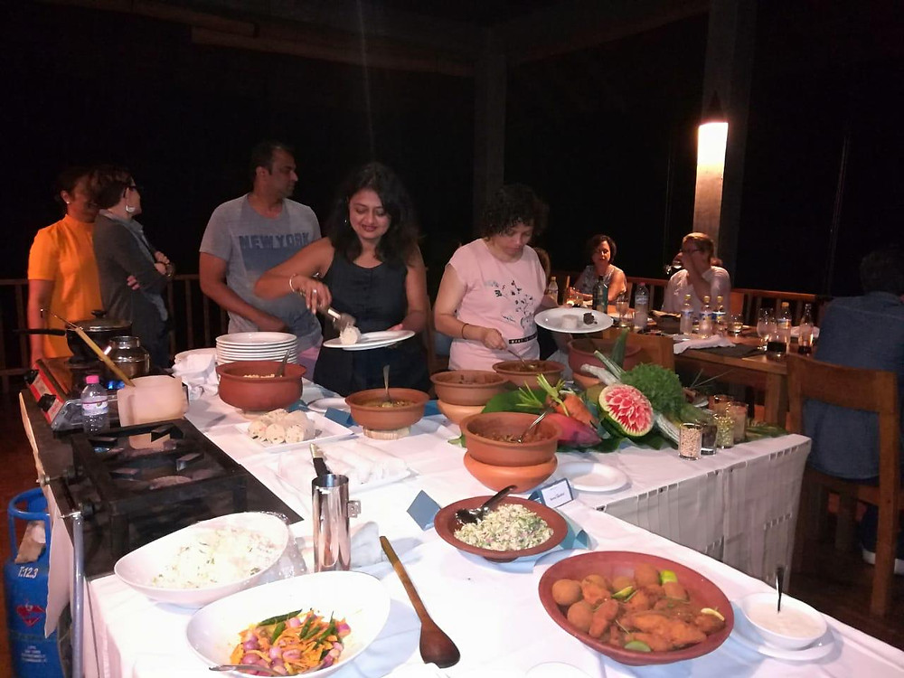 Buffet setup for dinner