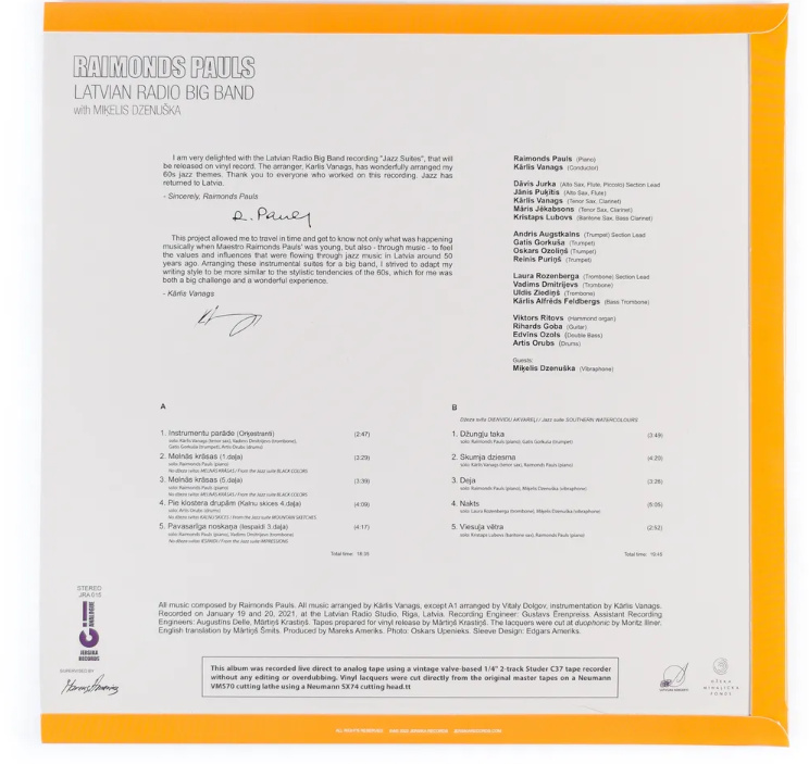 Miniatura: Raimonds Pauls / Latvian Radio Big Band JAZZ SUITES: REIMAGINED!