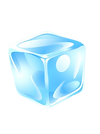 ice cube emoji, no face on cube , transp