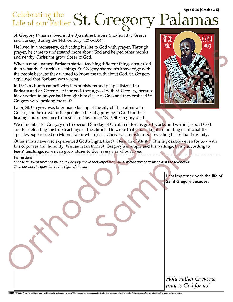 Thumbnail: Sunday of St. Gregory Palamas (BCC-OC)