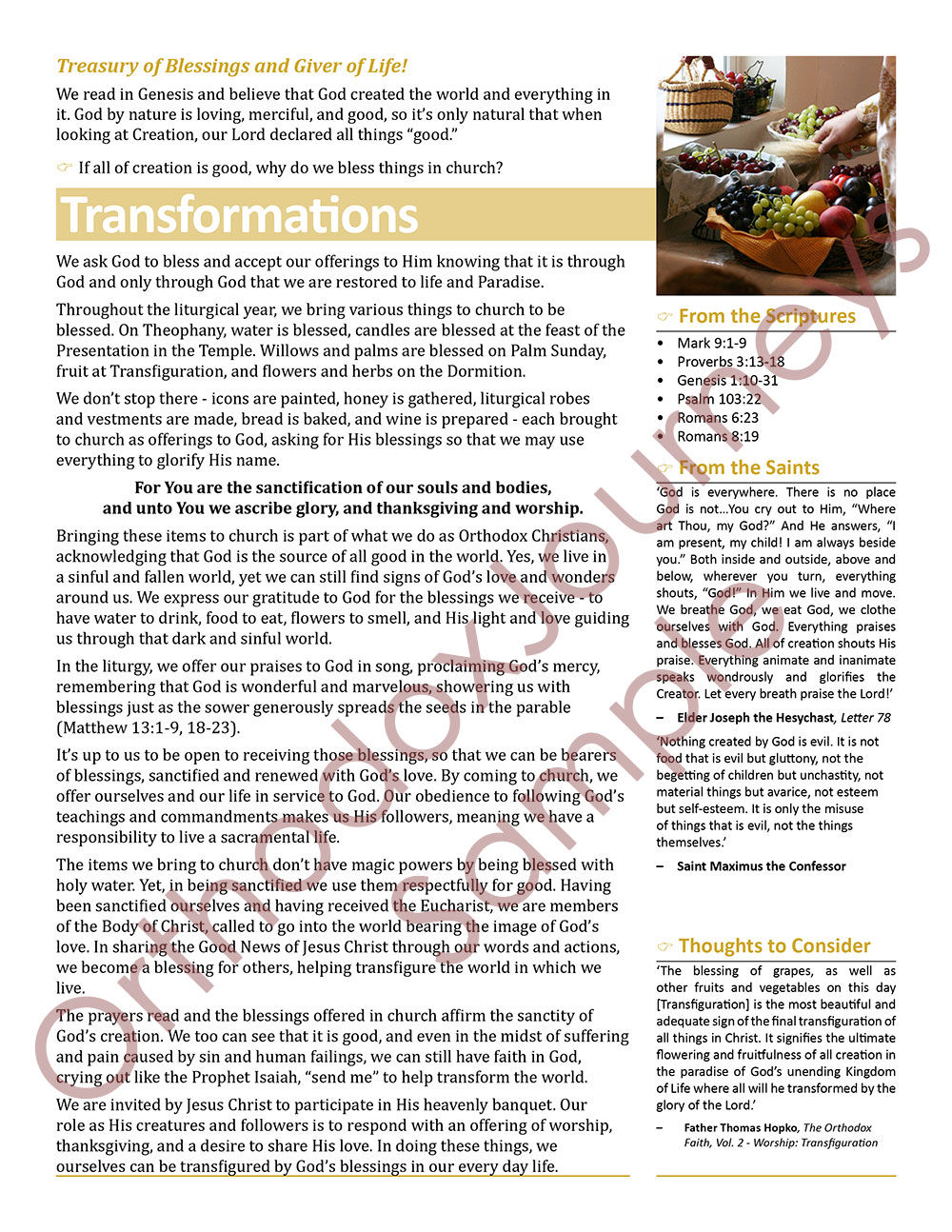 Living A Sacramental Life - Blessings in Church (003)