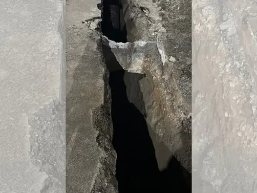Socavón de tres metros de profundidad en la colonia Moctezuma de la alcaldía Venustiano Carranza