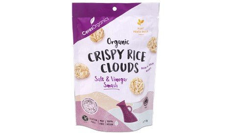 Organic Crispy Rice Clouds, Salt & Vinegar Smash 50g