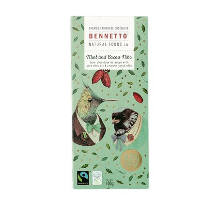 Chocolate - Mint & Cocoa Nibs Bennetto 100g