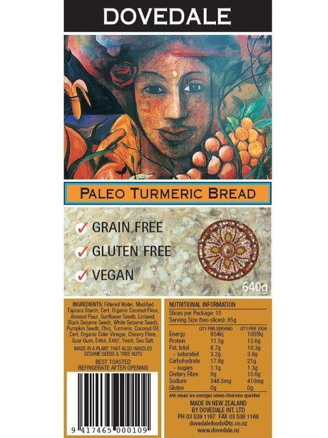 Dovedale Paleo Turmeric Bread 640g