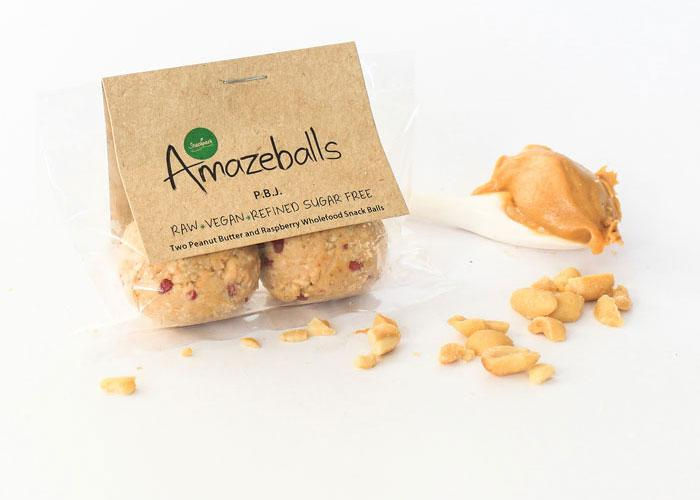 P.B.J. (Peanut Butter & Raspberry) Amazeballs ( twin packs) 50gm