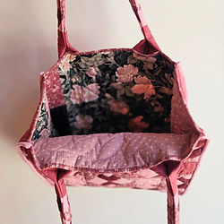 Upcycled Quilted Market Bag inside view