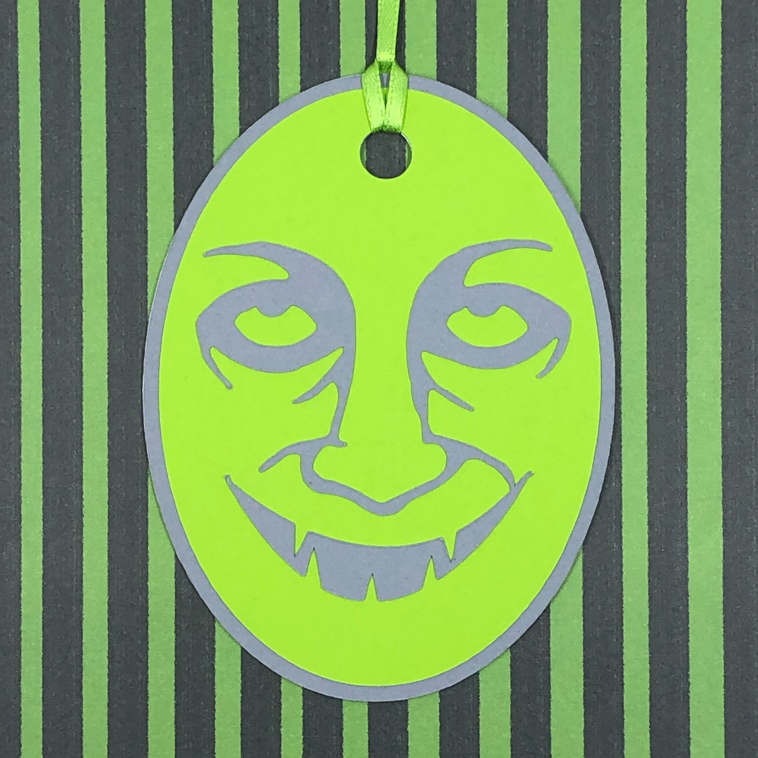 Ghoulish Halloween Green Goblin Ghoul Gift Tag