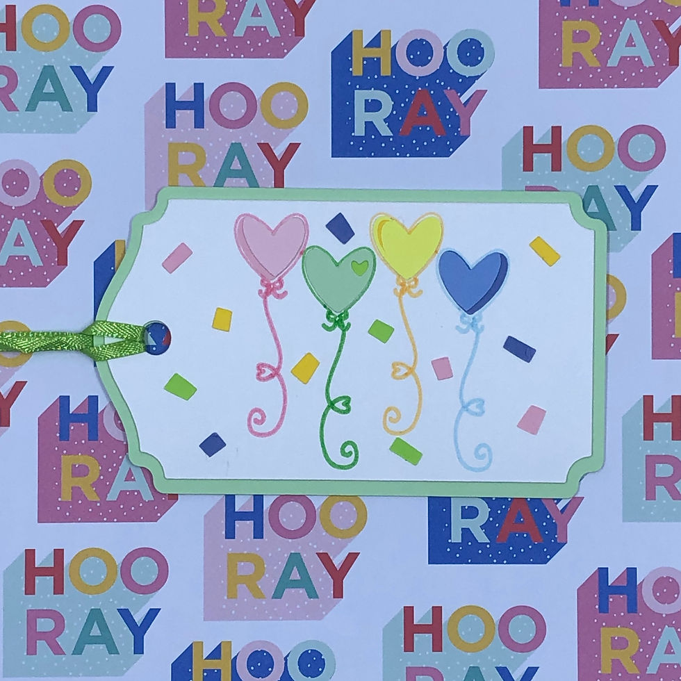 Thumbnail: Heart Balloons and Confetti Celebration Gift Tag
