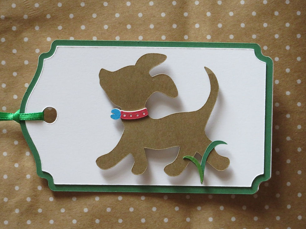 Thumbnail: Little Brown Dog Going for Walk Gift Tag