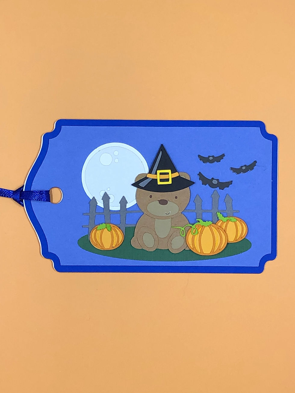 Thumbnail: Halloween Witch Bear in Pumpkin Patch Gift Tag