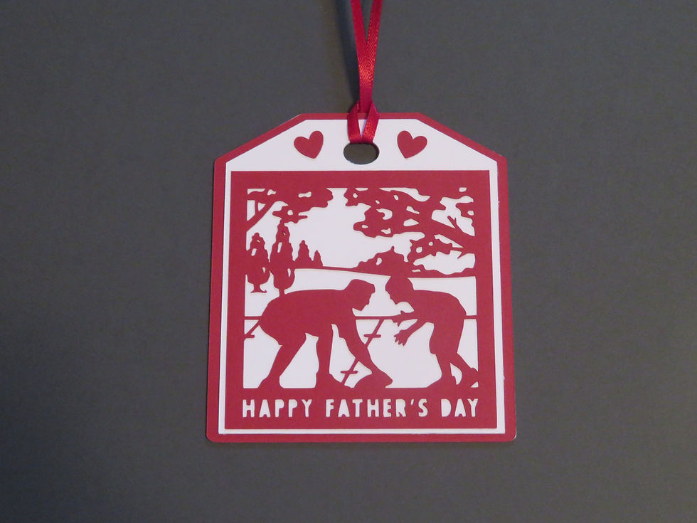Thumbnail: Happy Father's Day Playing Football Silhouette Gift Tag