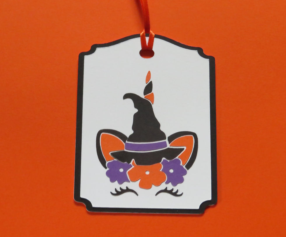 Thumbnail: Unicorn Face Halloween Witch Gift Tag
