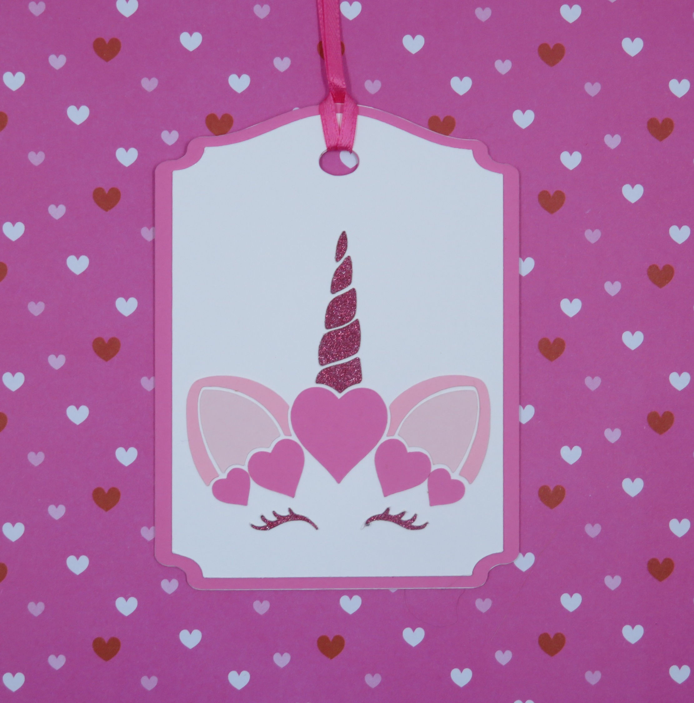 Valentine Unicorn Face Gift Tag