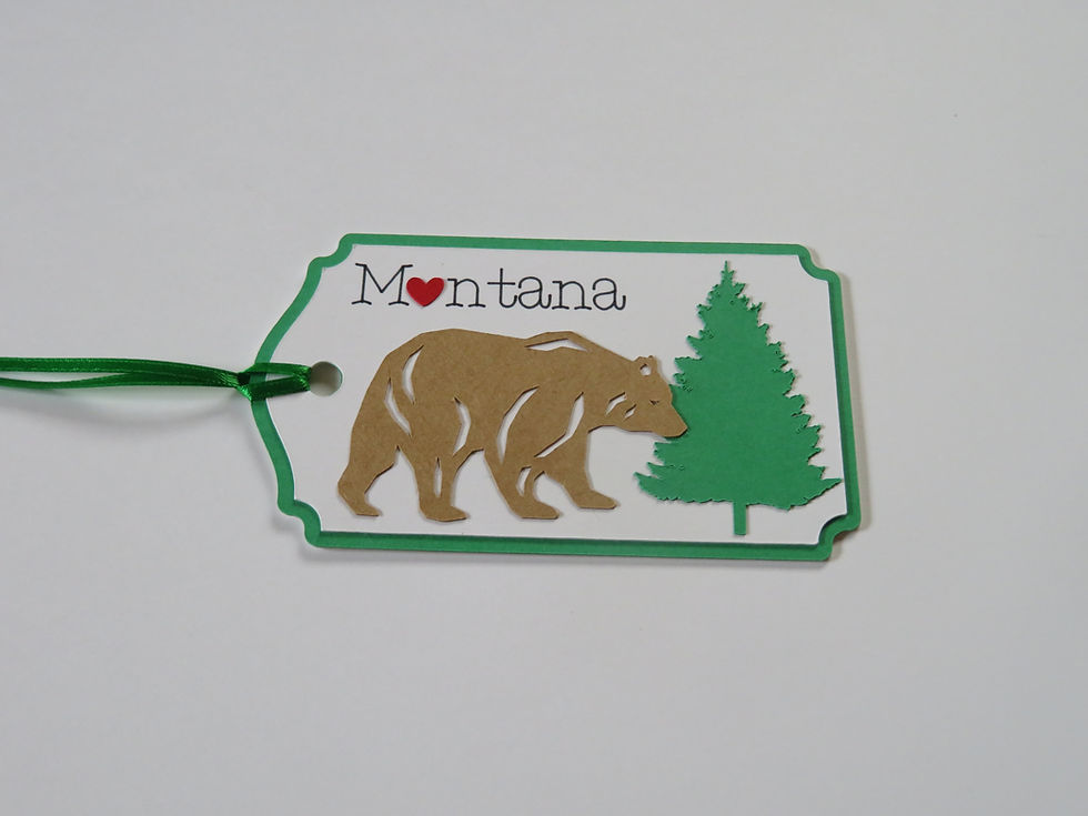 Thumbnail: Heart in Montana Bear Silhouette Gift Tag