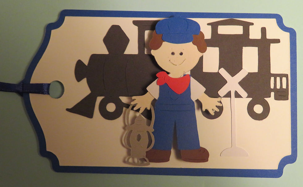 Train Signal Man Gift Tag